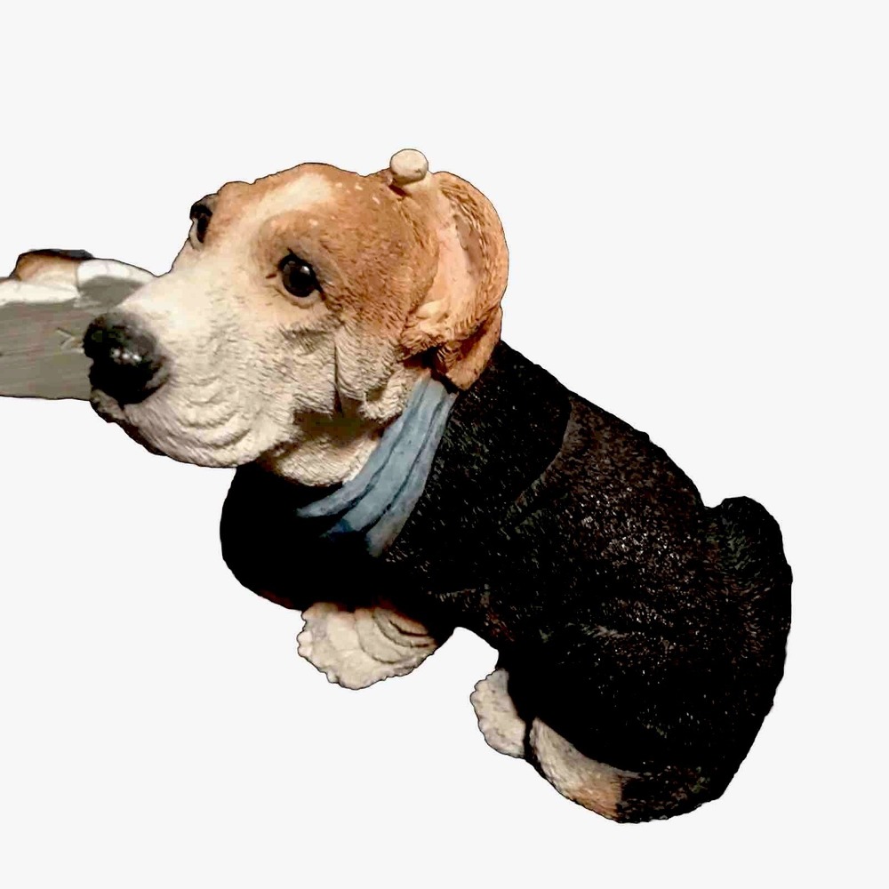 Stone Critters Majestic Basset Hounds with Food Dish Ears Pinned‎ Back Figurine